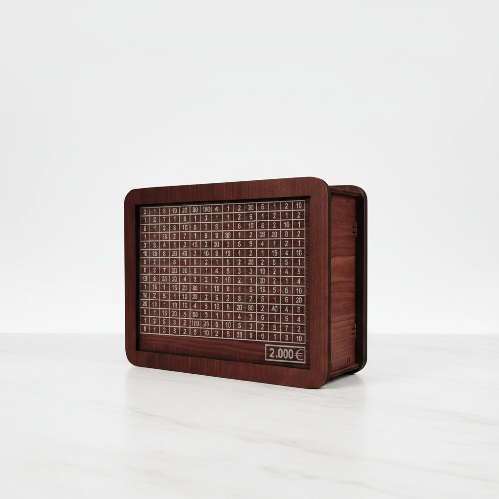 Alcancía de Madera — Reto de Ahorro Premium
