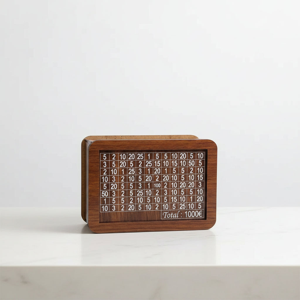Alcancía de Madera — Reto de Ahorro Premium