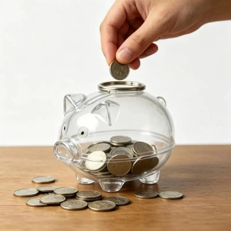 Llavero alcancía compacta para monedas - vista frontal