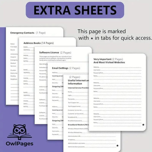 Libreta de Contraseñas con Índice Organizado