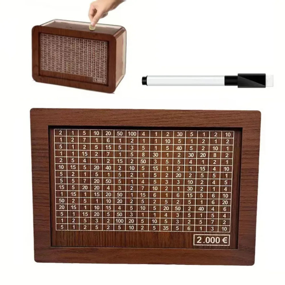 Alcancía de Madera — Reto de Ahorro Premium