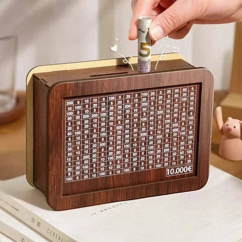 Alcancía de Madera — Reto de Ahorro Premium